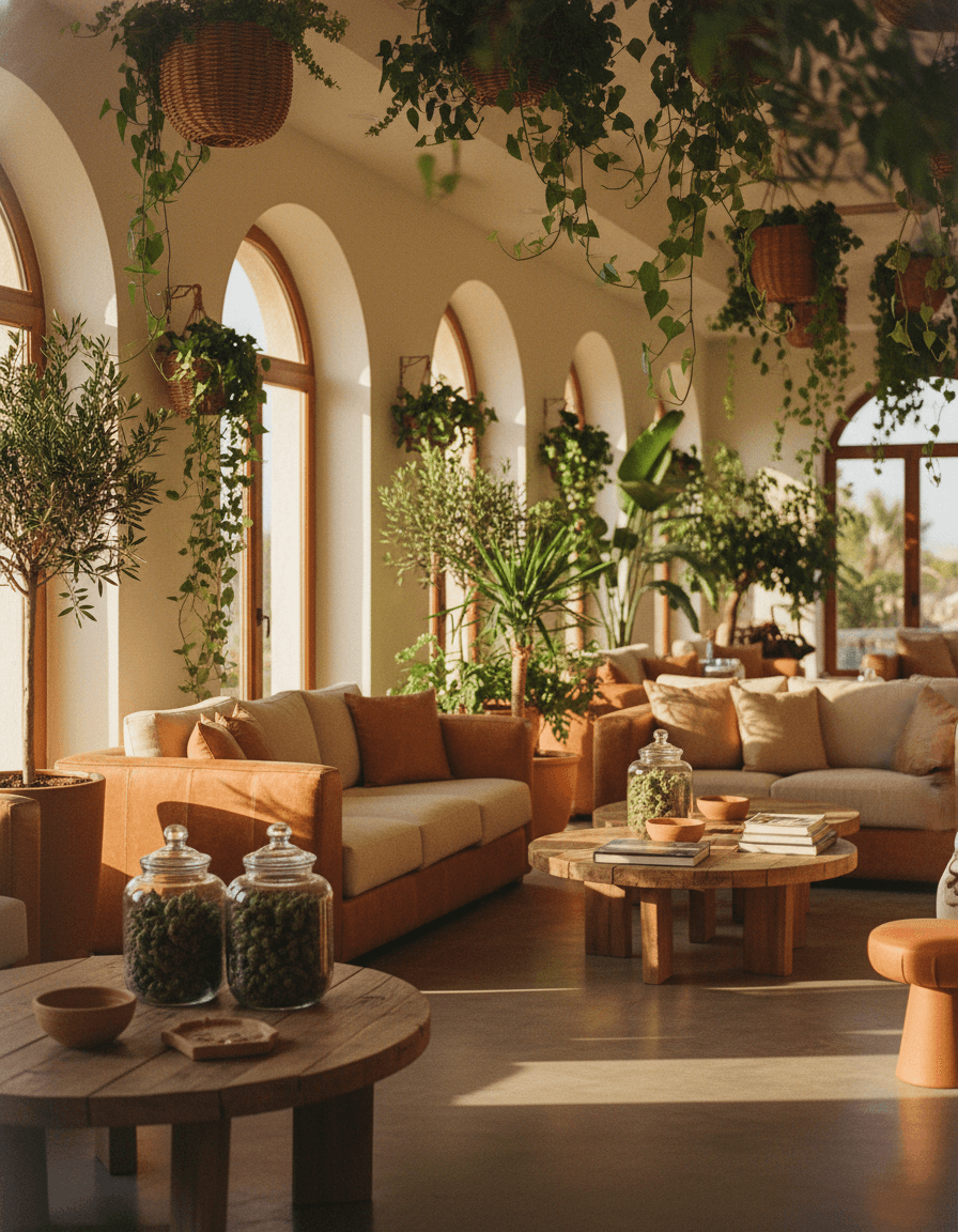 A sunlit members' club lounge on the Costa Daurada